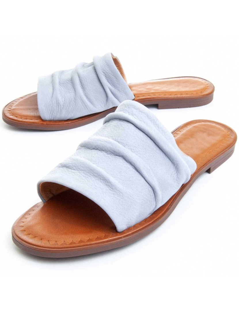 Purapiel  - Purapiel de sandália plana para mulher