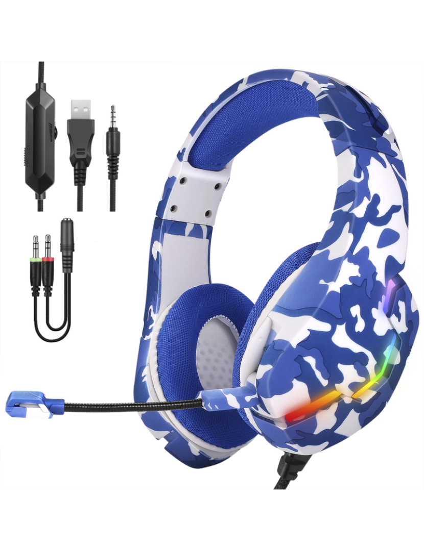 DAM - Headset J10 Ultra-Flexível Premium Azul Camuflado