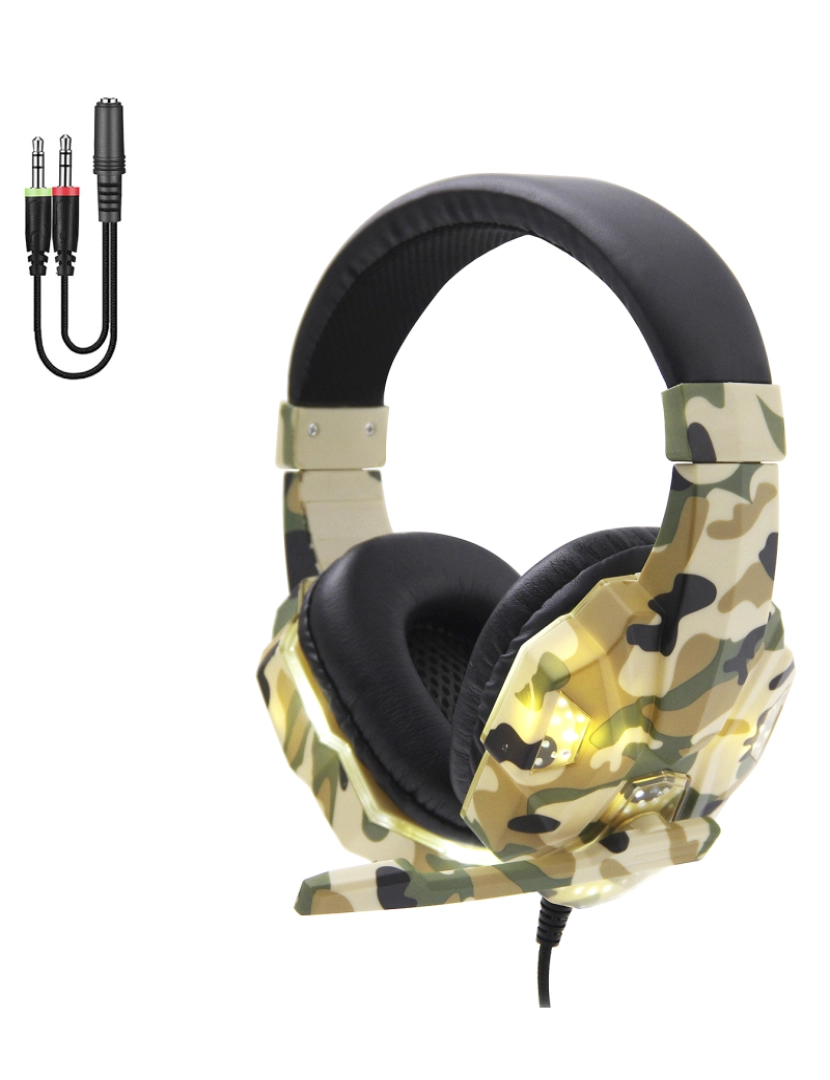 DAM - Headset Luz Led Castanho Camuflado