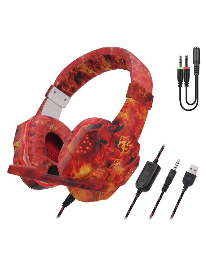 DAM - Headset Luz Led Vermelho