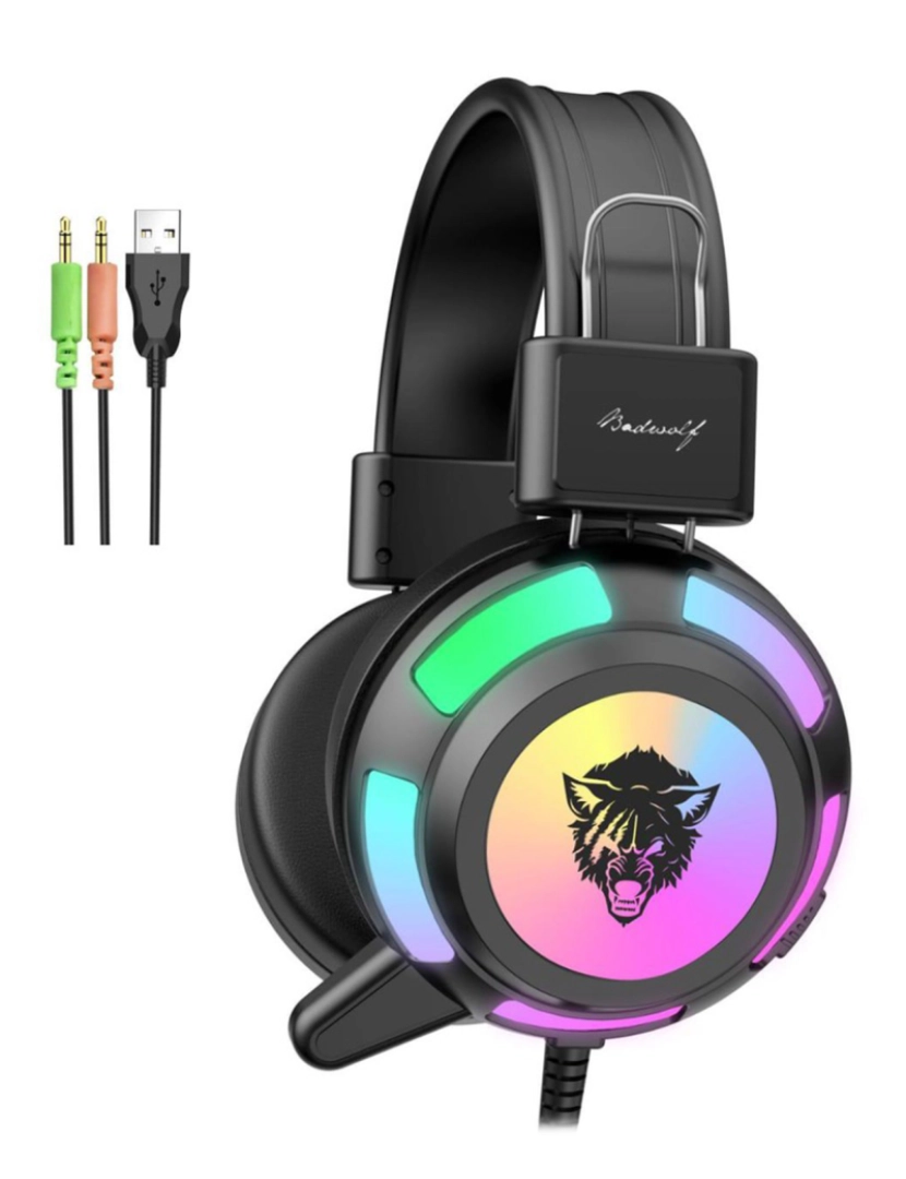 DAM - Headset V8 RGB Auriculares Gaming Para PC LED