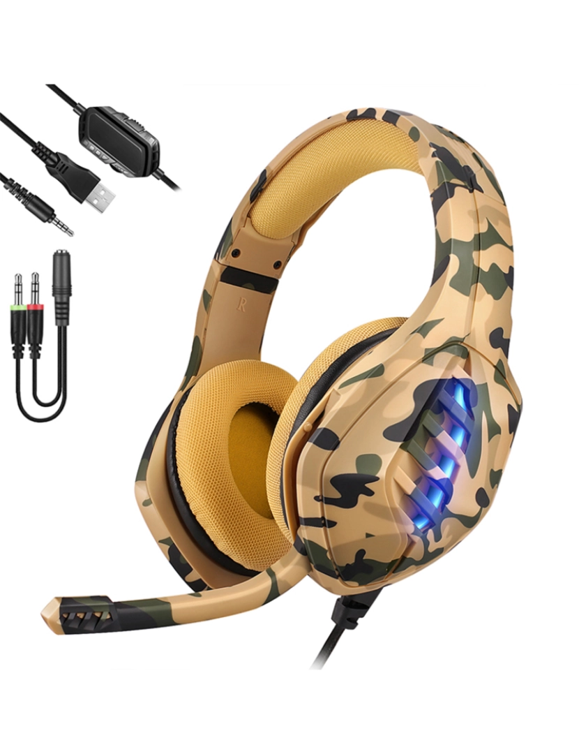 DAM - Headset J1 Ultra-Flexível Premium Castanho Camuflado