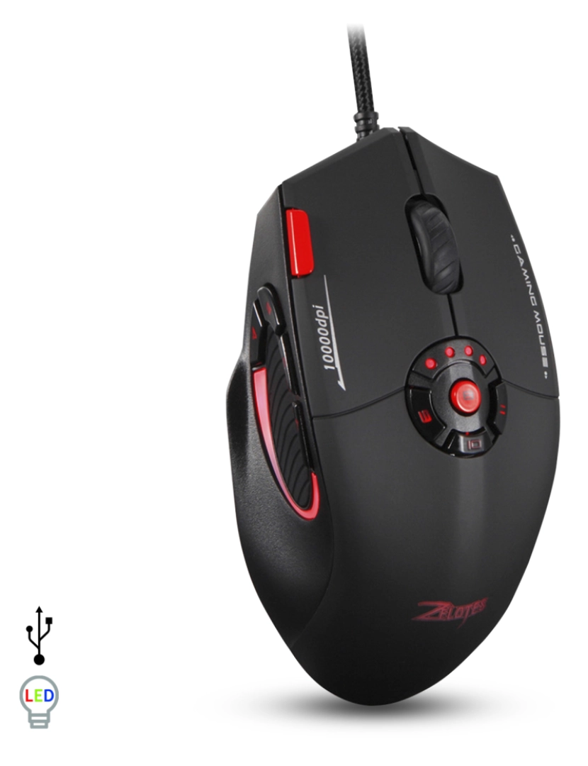 DAM - Mouse para jogos C-16, até 10 Preto 