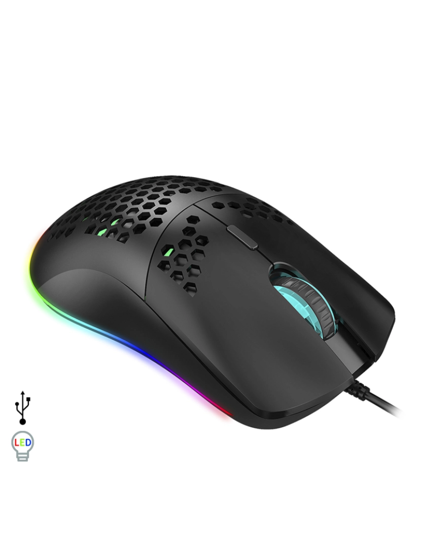 DAM - Mouse para jogos C-7, até 16 Preto 