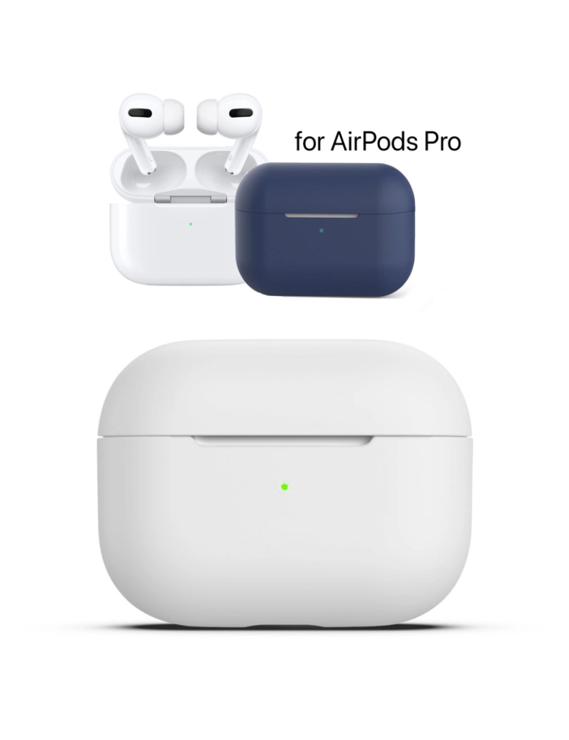 DAM - Capa de Silicone para Base de Carregamento Airpods Pro Branco