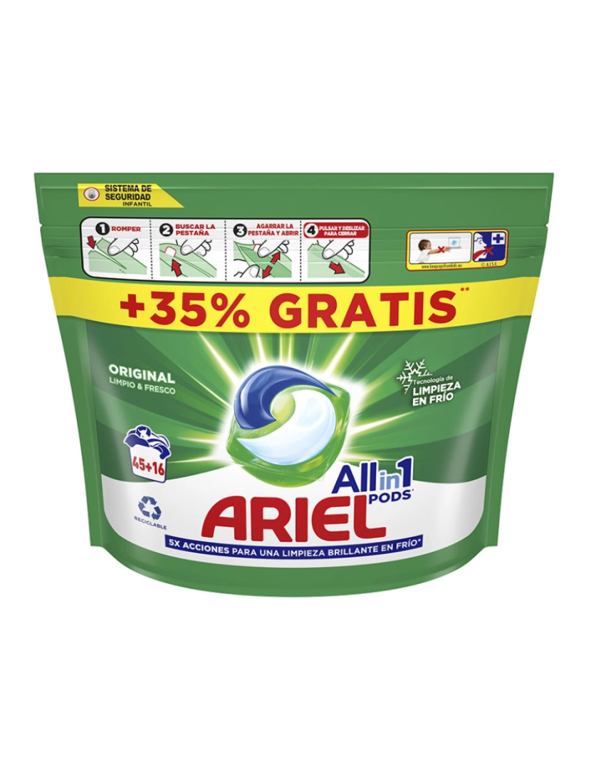 Ariel - Ariel Pods Original Detergente 3 Em 1 Ariel 61 cápsulas