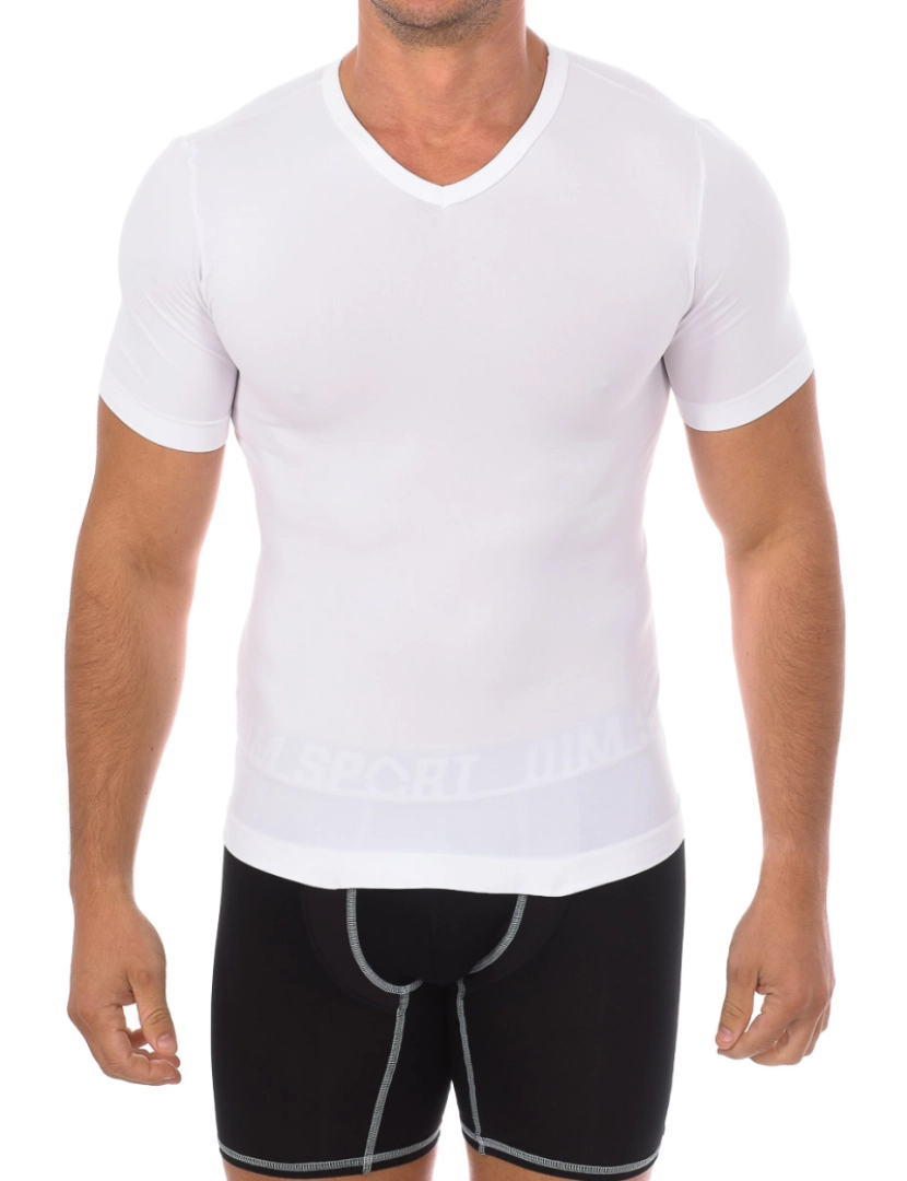 Intimidea - T-Shirt Decote Em V Homem Branco