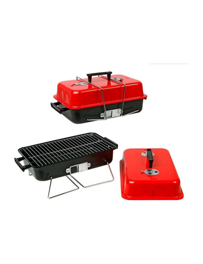 BB - Barbecue Portátil Vermelho Preto