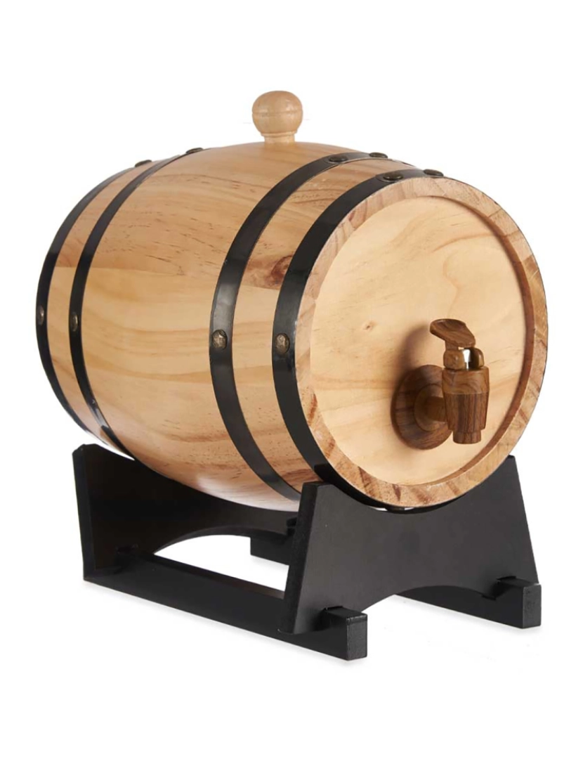 Kinvara - Barril de vinho Preto Madeira Castanho Plástico Silicone 3 L