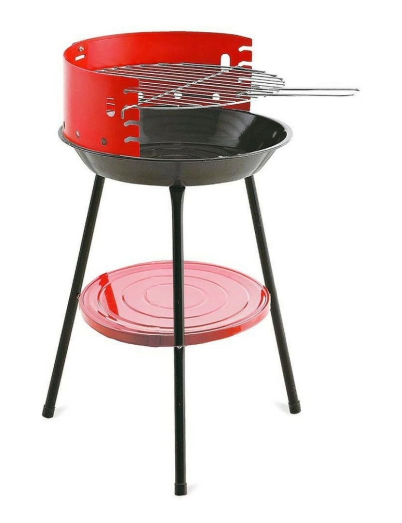 Algon - Barbecue Redonda Vermelho Grelhador