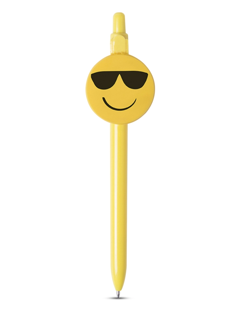imagem de DAM. Óculos de sol emoji com design de caneta Fricum. Com mecanismo de botão e tinta azul.1