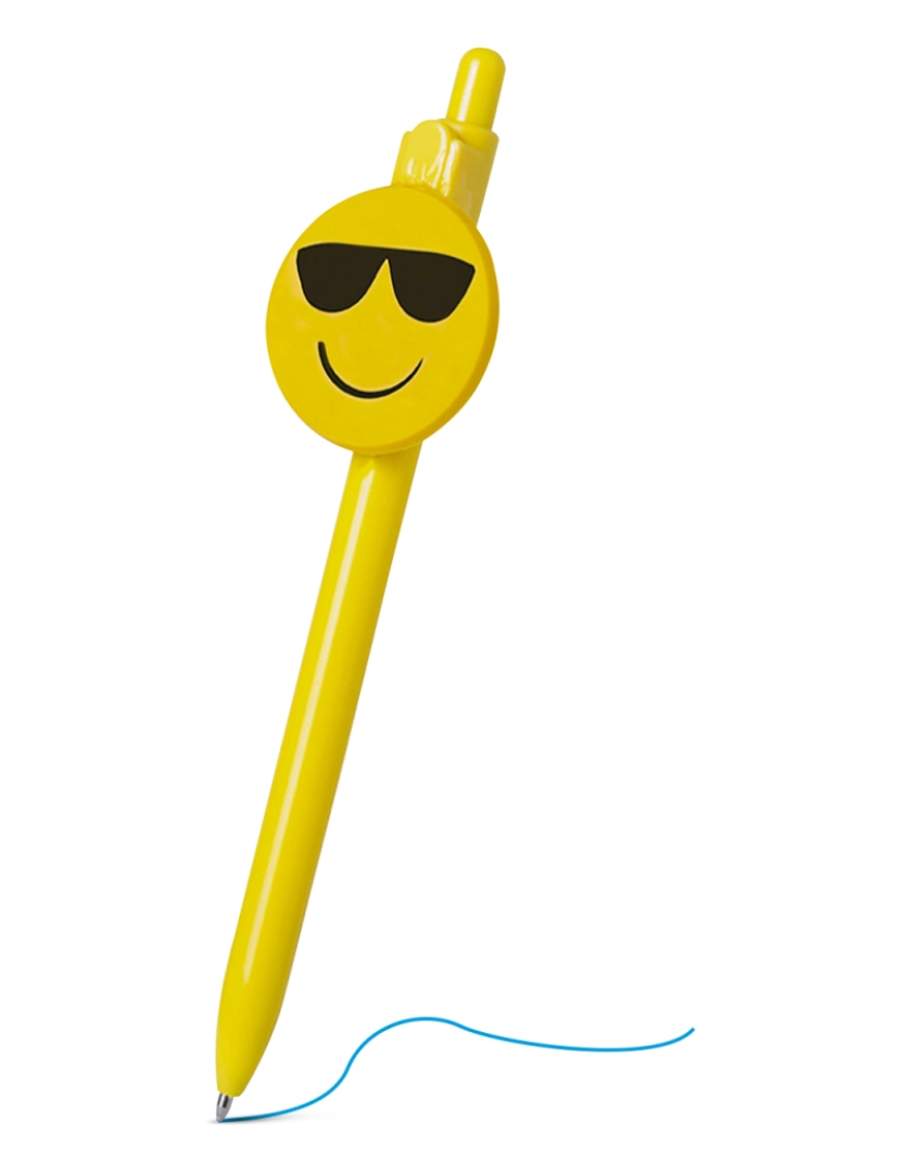 imagem de DAM. Óculos de sol emoji com design de caneta Fricum. Com mecanismo de botão e tinta azul.2