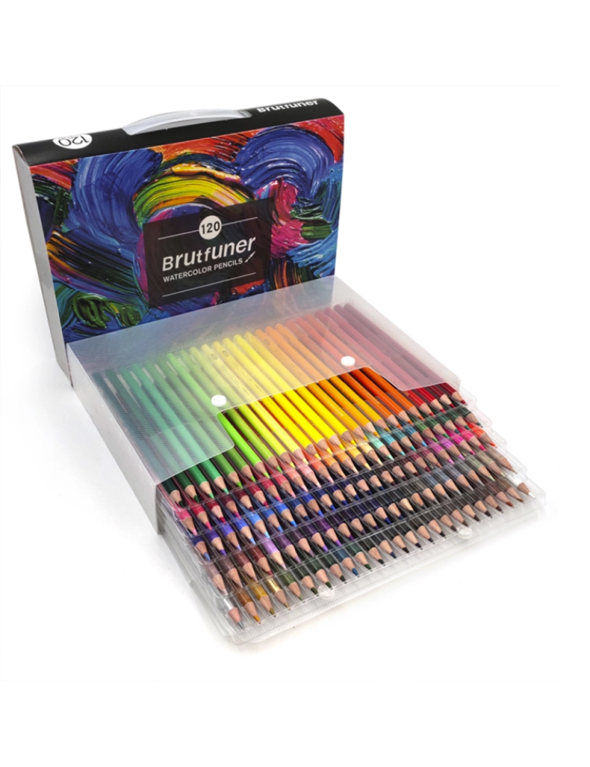 imagem de DAM. Conjunto profissional de lápis de cor aquarela 120 cores.1