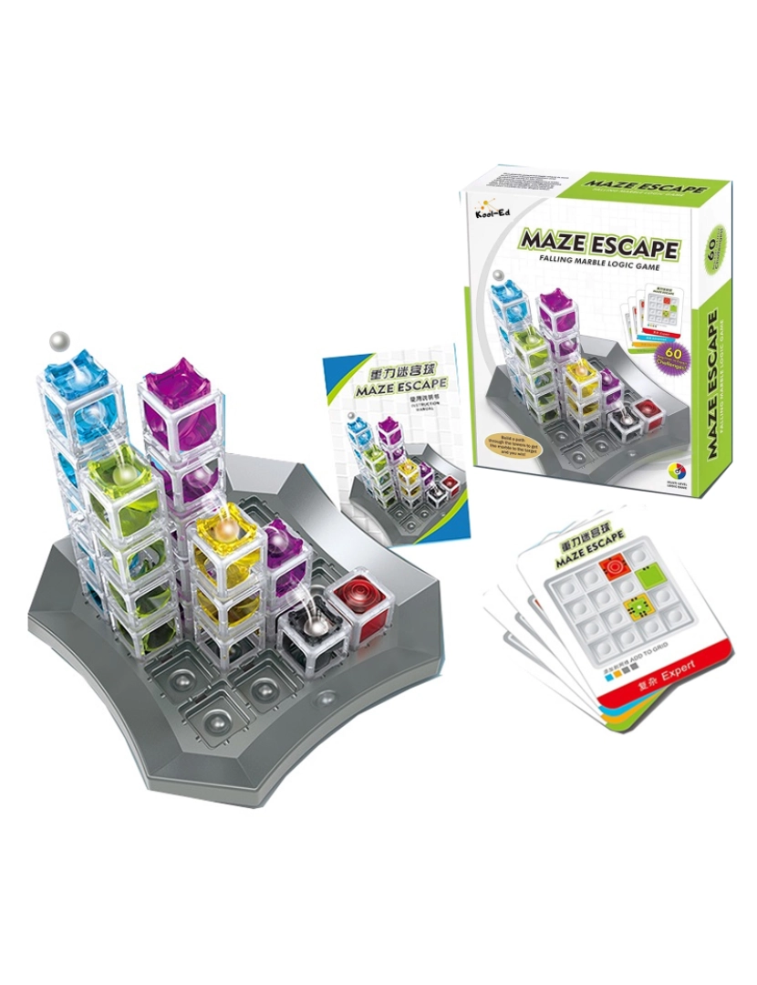 DAM - DAM. Maze Escape jogo de habilidade e inteligência 3D. 60 níveis em 4 categorias, do iniciante ao especialista.