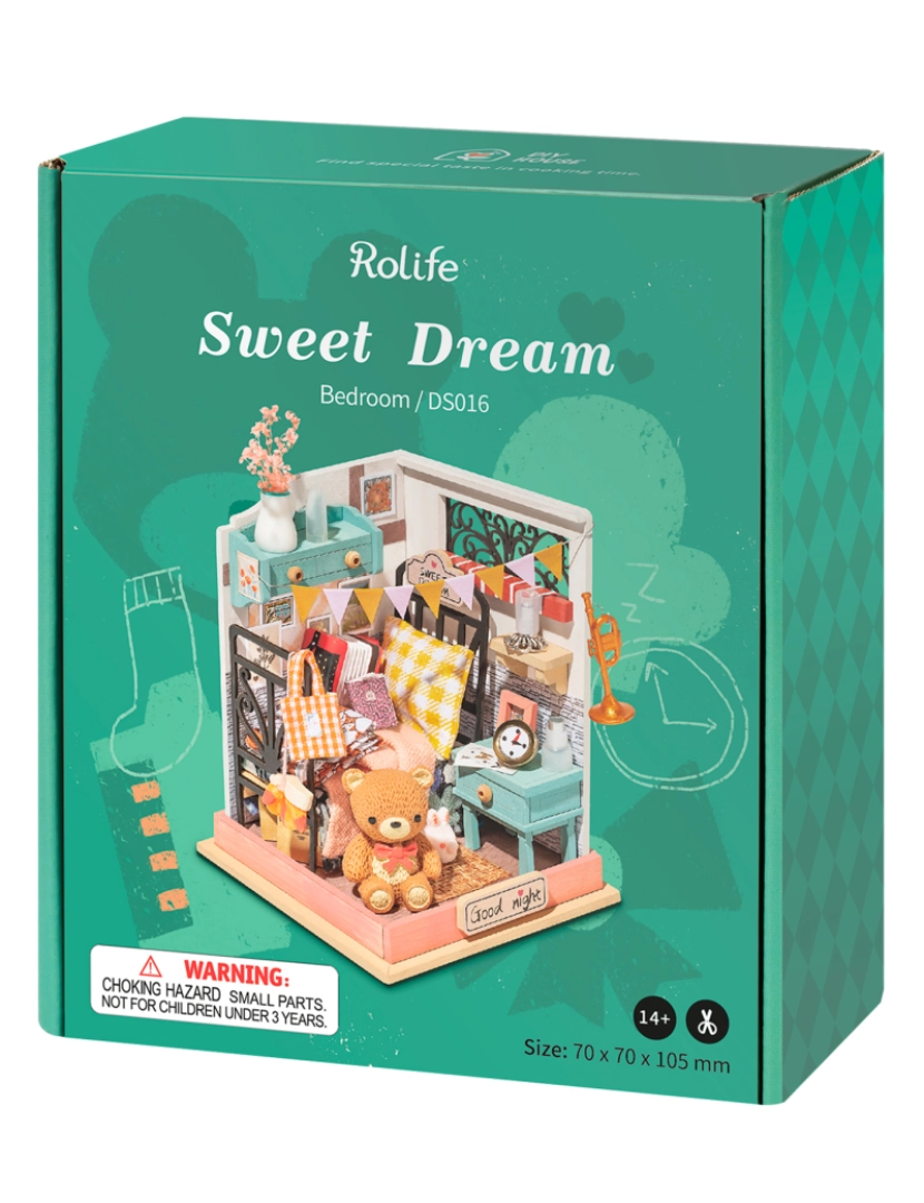 imagem de DAM. Doce sonho (quarto). Casinha de boneca modelo madeira para pintar e montar. 34 peças5