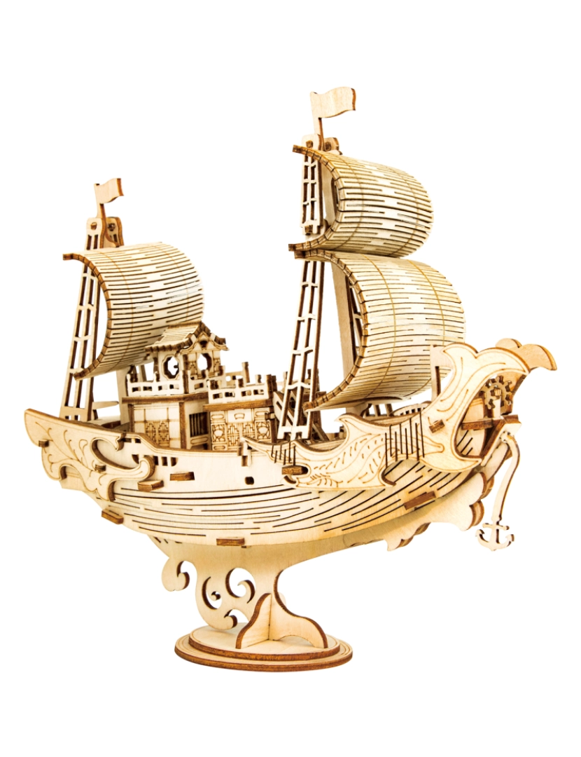 DAM - DAM. Navio diplomático japonês. Modelo 3D realista com grande detalhe, 91 peças.