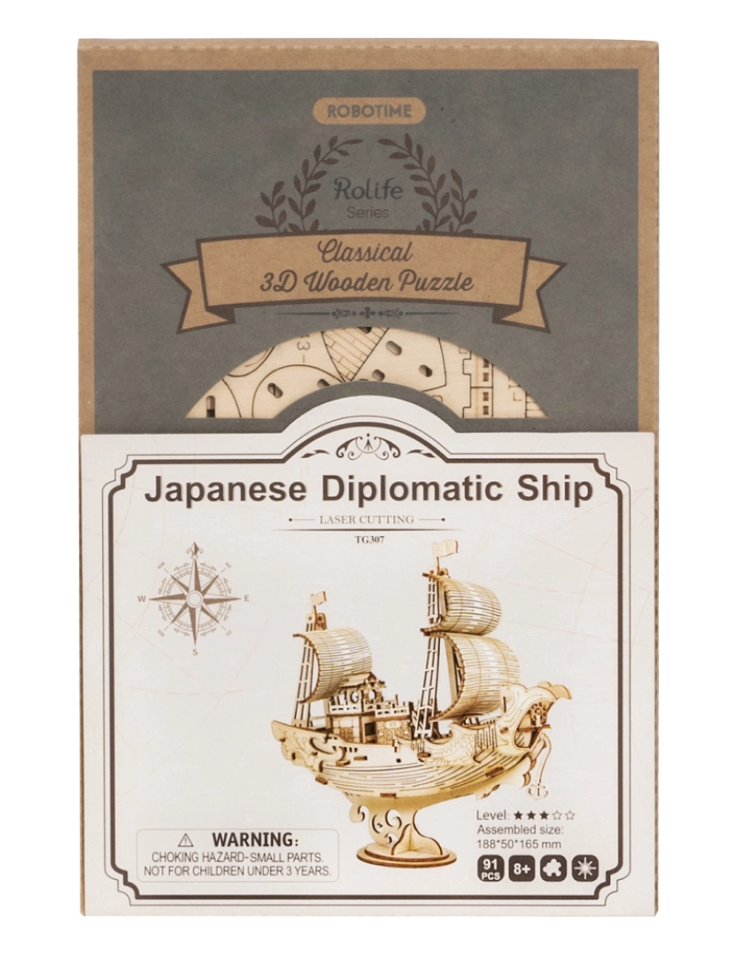 imagem de DAM. Navio diplomático japonês. Modelo 3D realista com grande detalhe, 91 peças.3