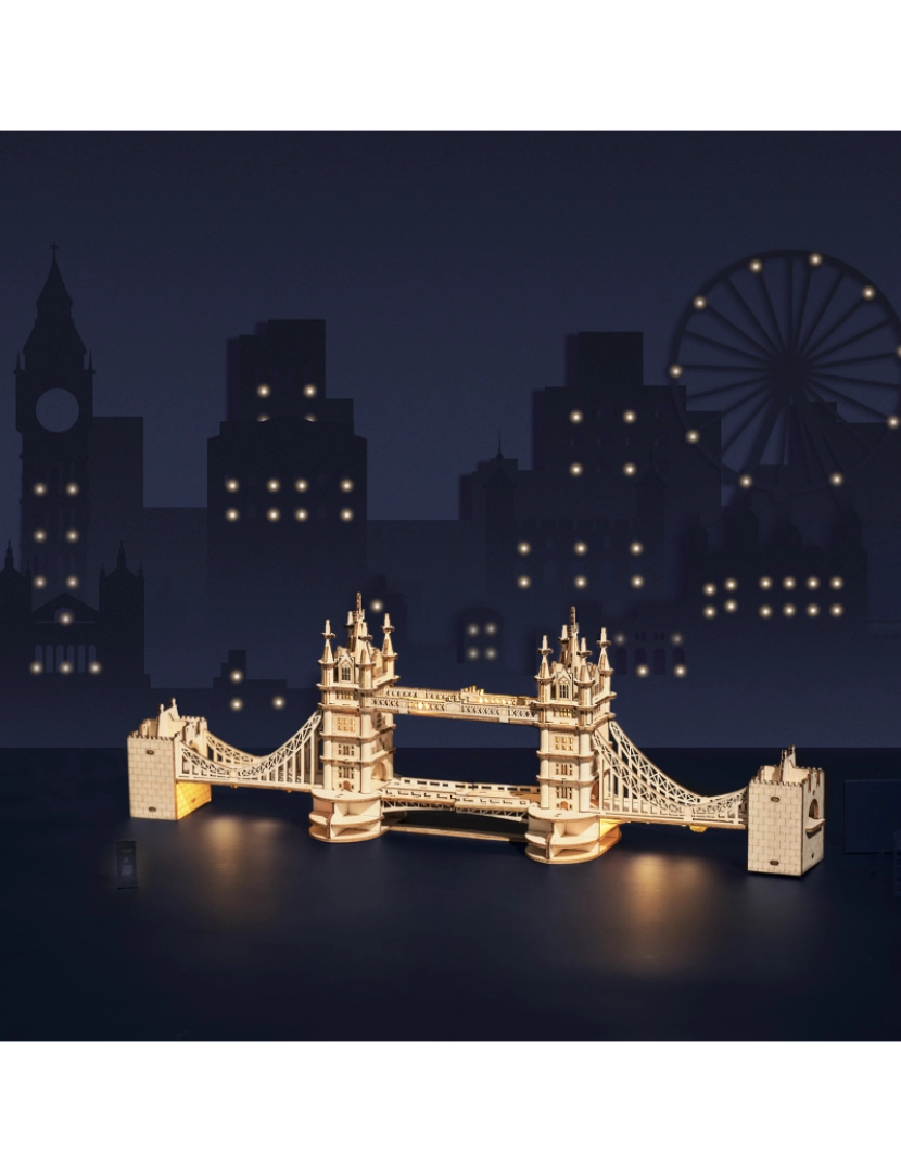 imagem de DAM. Ponte da Torre. Modelo 3D realista com grande detalhe, 113 peças. com faixas de luz3