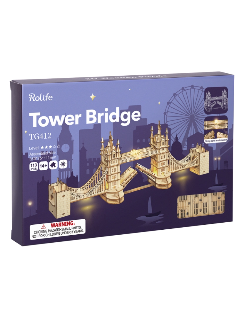 imagem de DAM. Ponte da Torre. Modelo 3D realista com grande detalhe, 113 peças. com faixas de luz4
