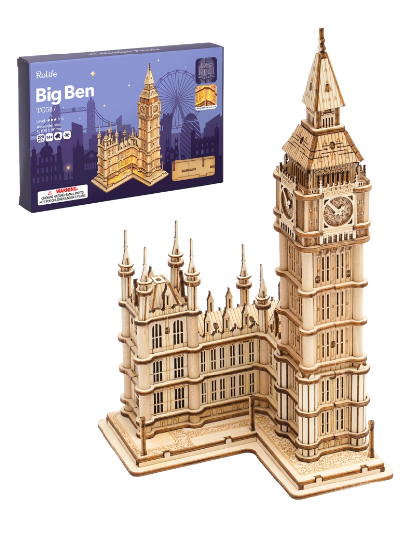 imagem de DAM. Big Ben. Modelo 3D realista com grande detalhe, 220 peças.5