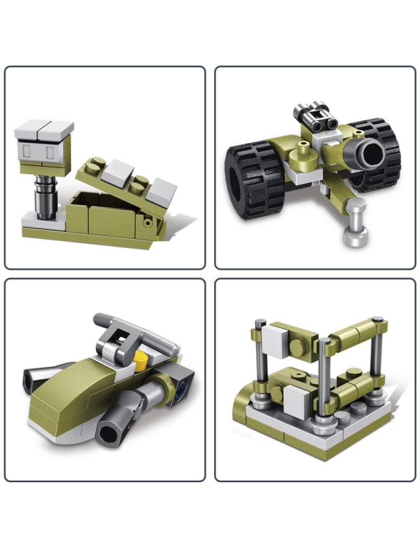 imagem de DAM. Militar todo terreno 10 em 1, com 215 peças. Construir 10 modelos individuais.2