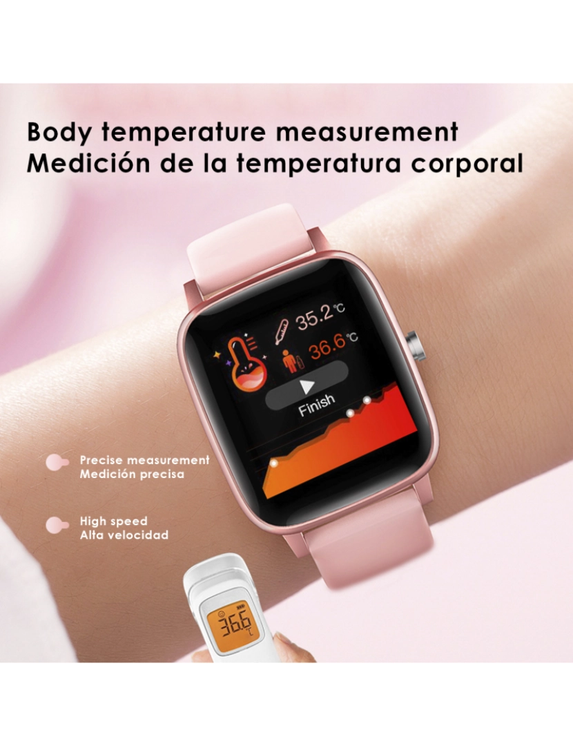 imagem de DAM. Smartwatch T98 com temperatura corporal, monitor cardíaco e modo multisport5