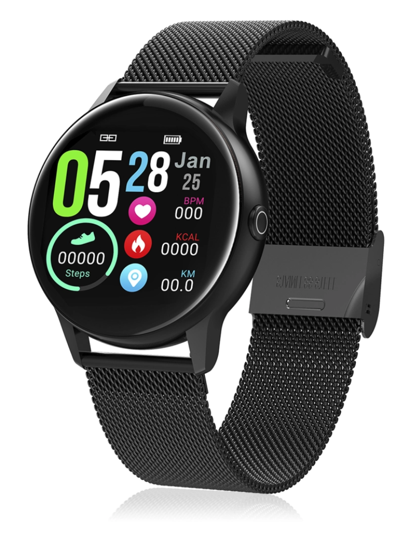 imagem de DAM. Tela circular Smartwatch DT88, com monitor cardíaco, altitude, pressão, radiação UV e modo multisport7