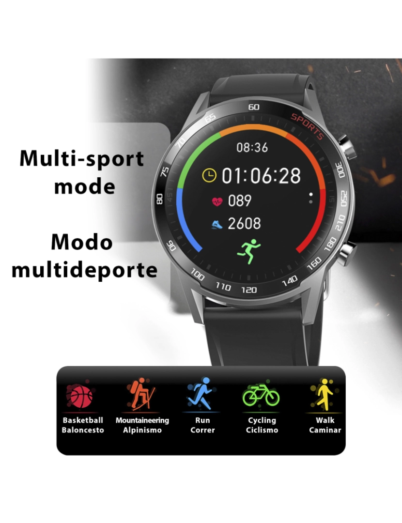 imagem de DAM. Smartwatch T23 com temperatura corporal, pressão arterial, oxigênio no sangue e modo multiesportivo.7