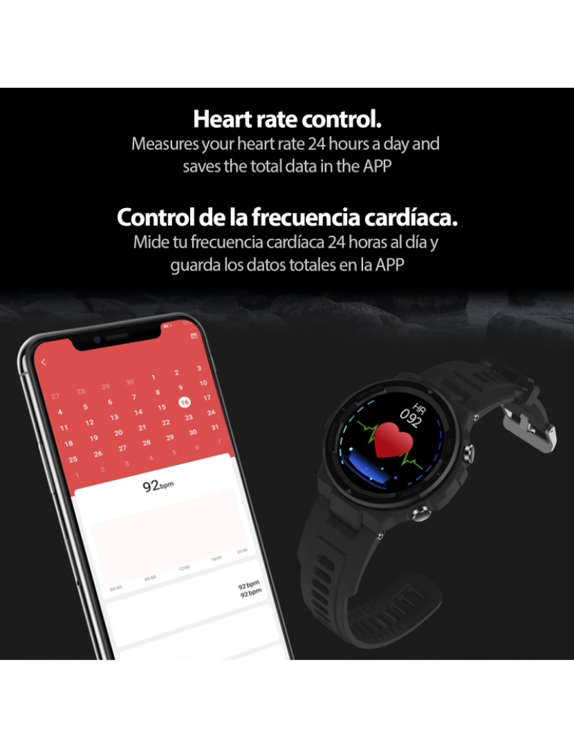 imagem de DAM. Smartwatch Q70 com monitor cardíaco, pressão arterial e 9 modos multiesportivos.2