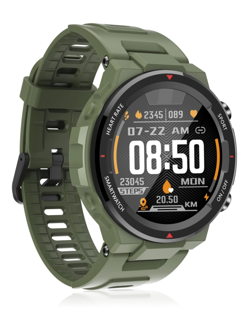 imagem de DAM. Smartwatch Q70 com monitor cardíaco, pressão arterial e 9 modos multiesportivos.8