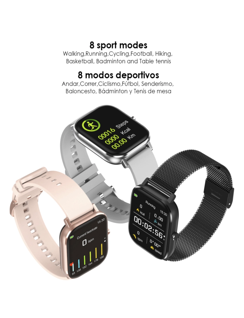 imagem de DAM. Smartwatch DT35+ com termômetro, monitor de pressão arterial e oxigênio. Notificações de tela iOS e Android.5