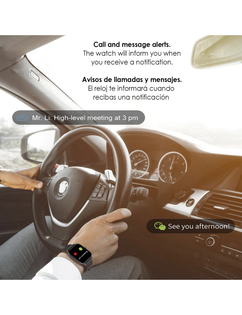 imagem de DAM. Smartwatch DT35+ com termômetro, monitor de pressão arterial e oxigênio. Notificações de tela iOS e Android.7