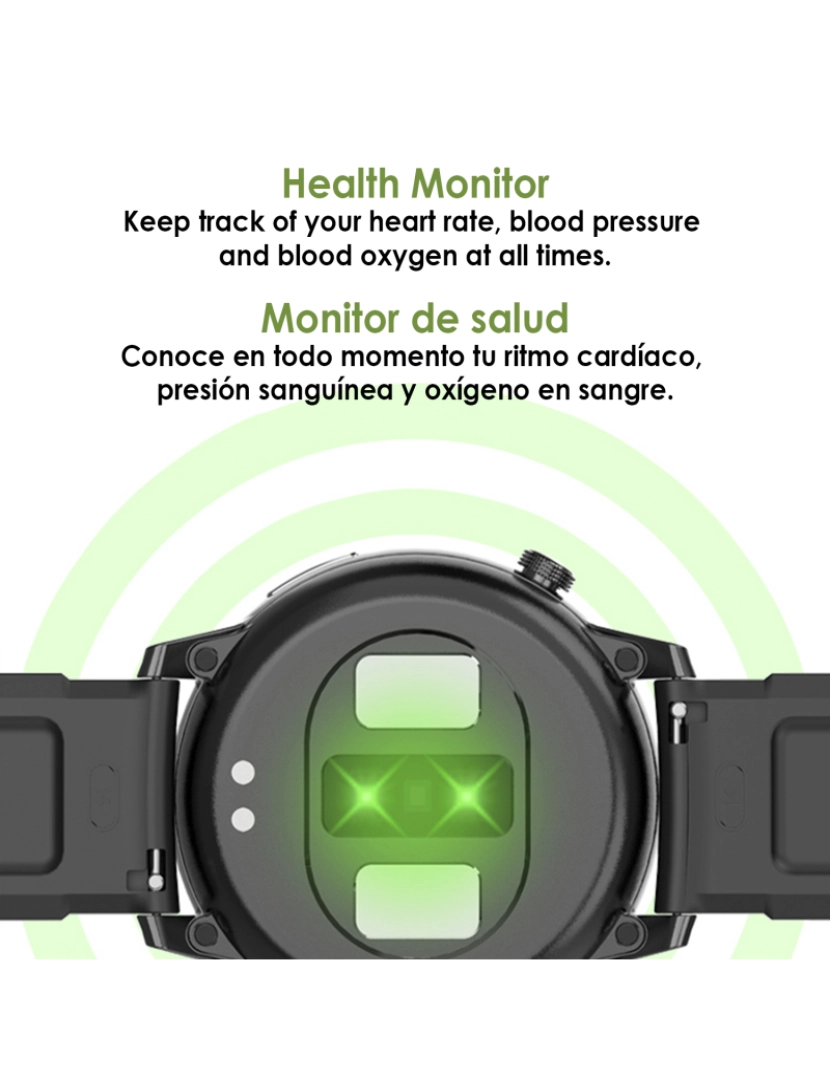 imagem de DAM. Smartwatch S31 com pulseira de aço, termômetro corporal, monitor de pressão arterial e oxigênio. 7 modos esportivos. Notificações de tela.2