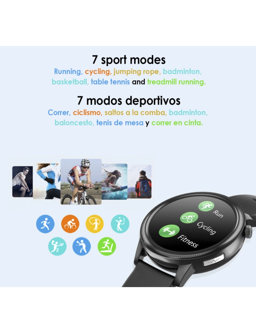 imagem de DAM. Smartwatch S31 com pulseira de aço, termômetro corporal, monitor de pressão arterial e oxigênio. 7 modos esportivos. Notificações de tela.4