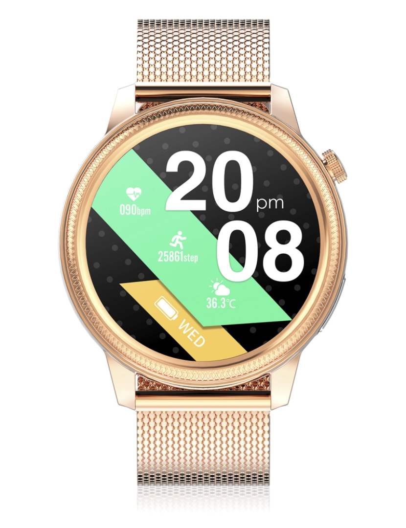 imagem de DAM. Smartwatch S31 com pulseira de aço, termômetro corporal, monitor de pressão arterial e oxigênio. 7 modos esportivos. Notificações de tela.7