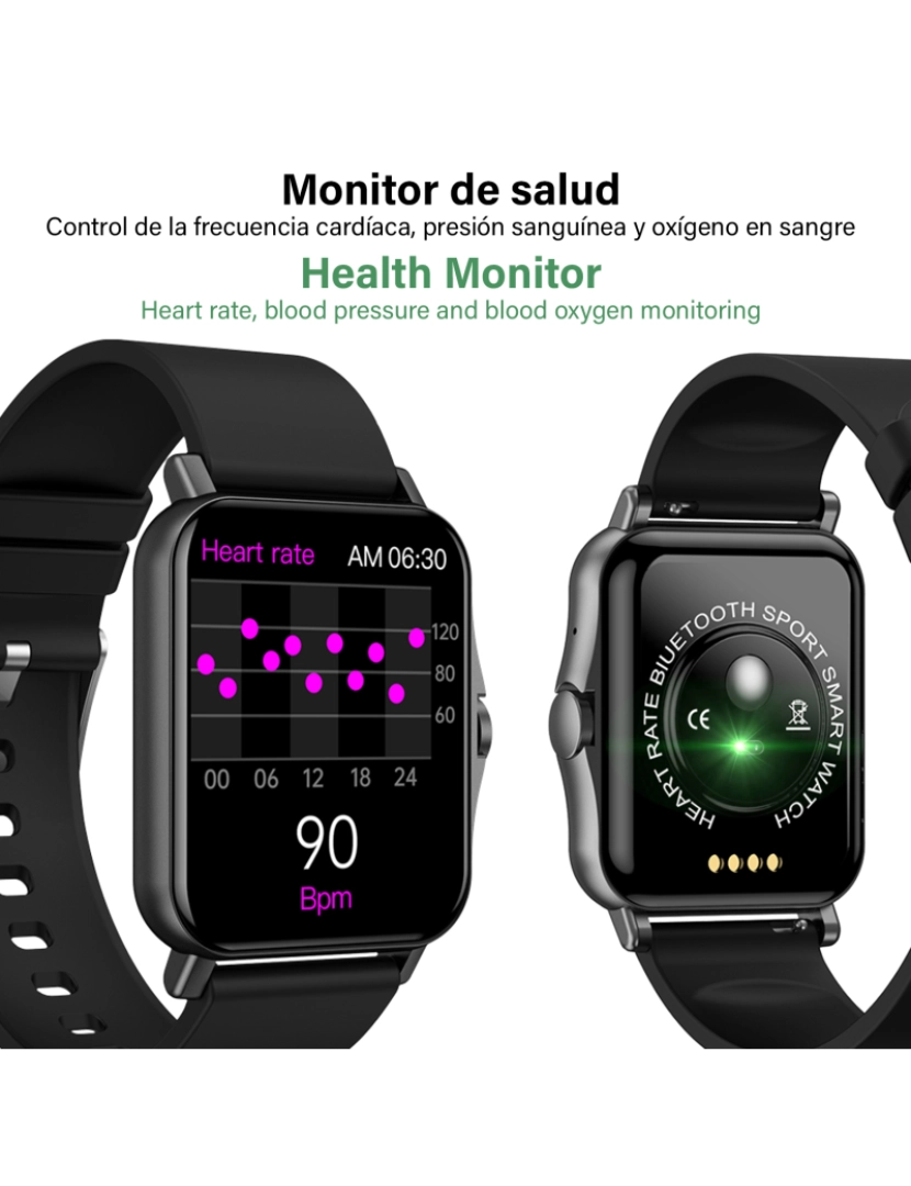 imagem de DAM. ZW23 Smartwatch com termômetro corporal, pressão arterial e O2. Inclui 15 modos esportivos.3