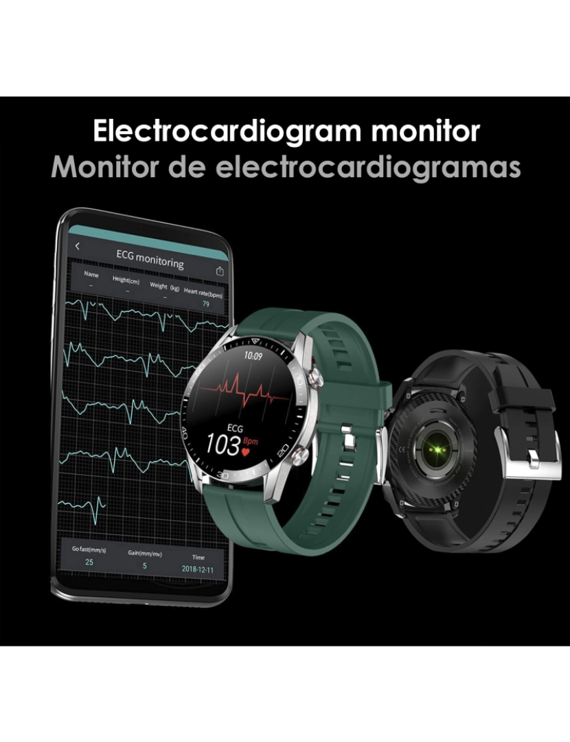 imagem de DAM. Smartwatch TK28 com monitor cardíaco, pressão arterial e O2. Vários modos esportivos.3
