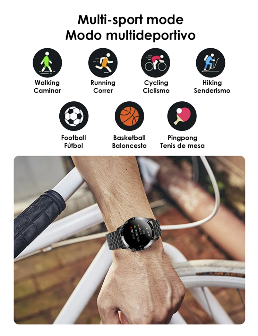 imagem de DAM. Smartwatch TK28 com monitor cardíaco, pressão arterial e O2. Vários modos esportivos.4