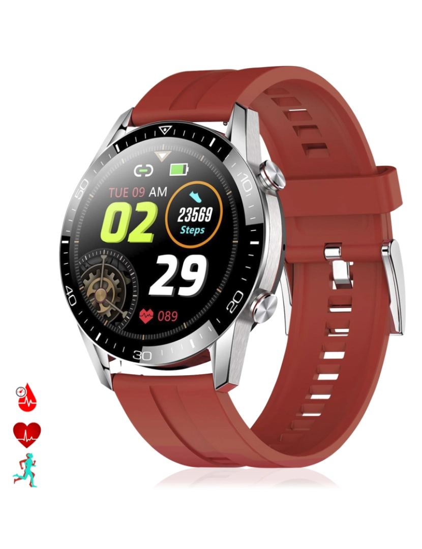 imagem de DAM. Smartwatch TK28 com monitor cardíaco, pressão arterial e O2. Vários modos esportivos.1