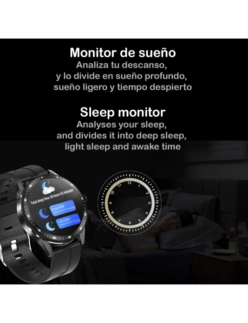imagem de DAM. Smartwatch X6 com fones de ouvido Bluetooth 5.0 TWS integrados, monitor de pressão arterial e oxigênio.6