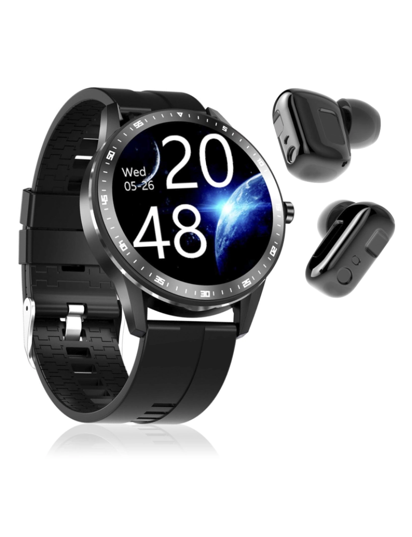 imagem de DAM. Smartwatch X6 com fones de ouvido Bluetooth 5.0 TWS integrados, monitor de pressão arterial e oxigênio.8