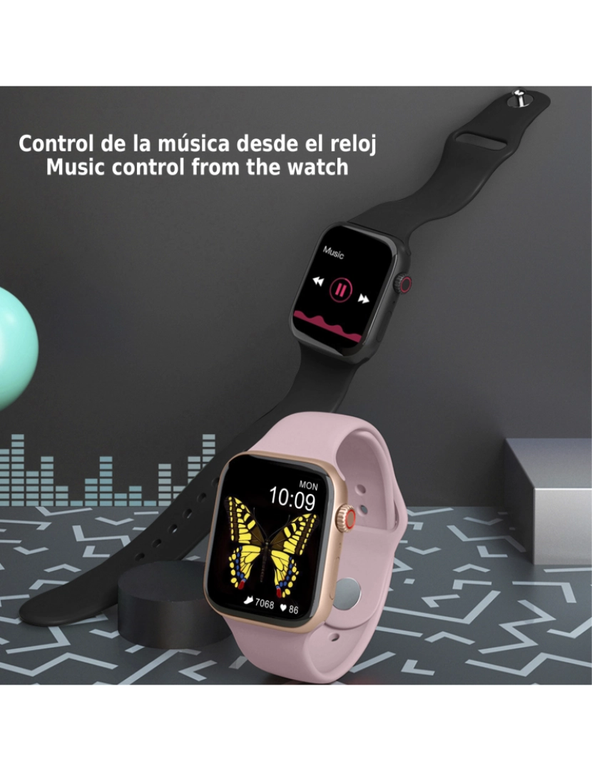 imagem de DAM. Smartwatch S12 Pro com monitor de frequência cardíaca, pressão arterial e O2. 8 modos esportivos. Coroa multifuncional.8