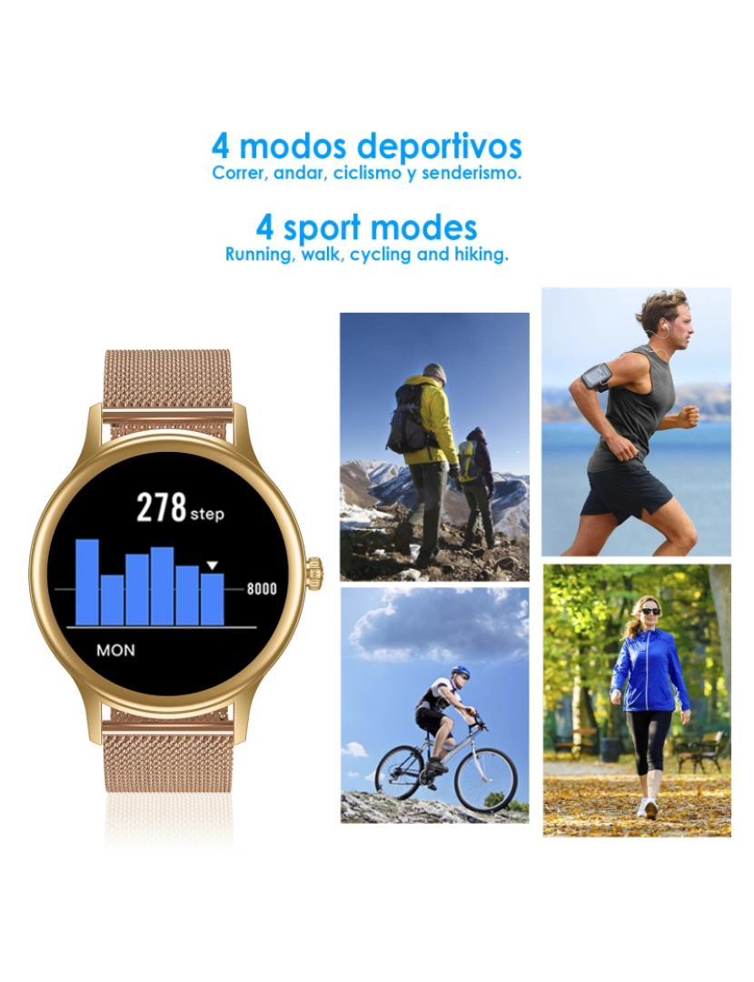 imagem de DAM. Smartwatch DT66 com monitor de pressão arterial e oxigênio. Vários modos esportivos. Notificações para iOS e Android.4