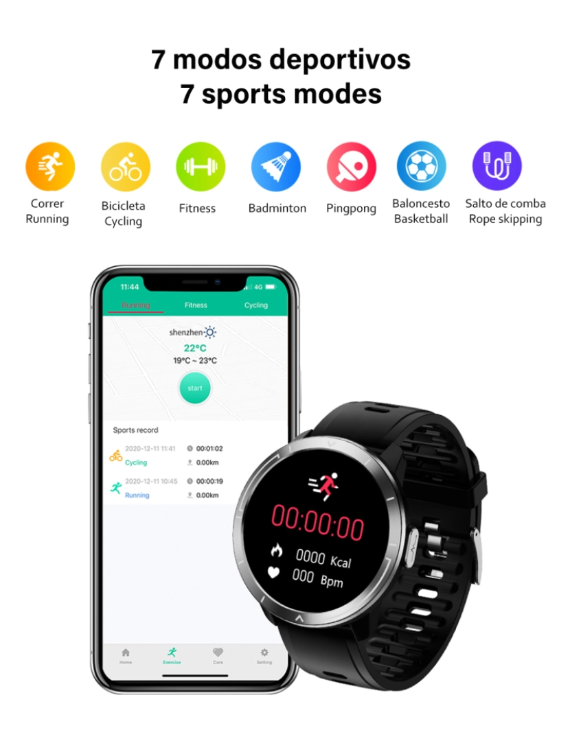 imagem de DAM. Smartwatch M18 Plus. Pulseira de couro e silicone. Com termômetro corporal, frequência respiratória, pressão arterial e O2. modo multiesportivo.5