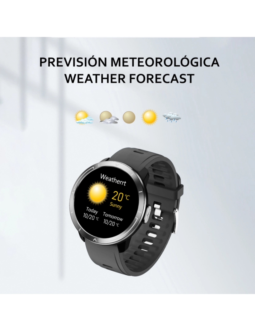 imagem de DAM. Smartwatch M18 Plus. Pulseira de couro e silicone. Com termômetro corporal, frequência respiratória, pressão arterial e O2. modo multiesportivo.8