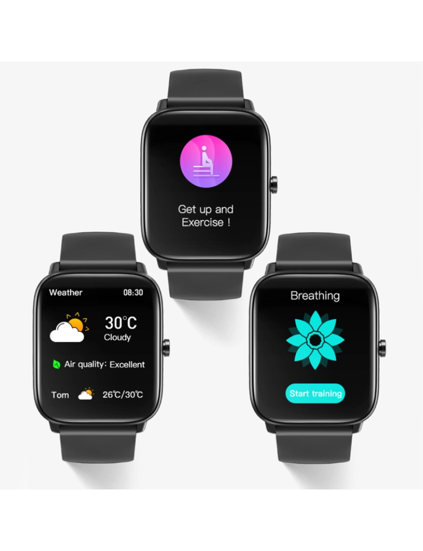 imagem de DAM. Smartwatch T58 com termômetro corporal. Monitor cardíaco, pressão arterial e oxigênio. modalidades esportivas.4