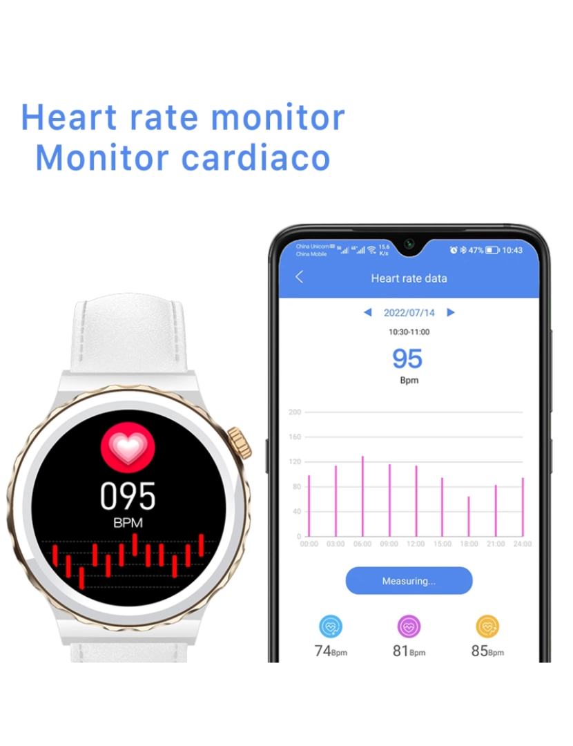 imagem de DAM. Smartwatch E23 com monitor de pressão arterial e O2. 15 modos esportivos, NFC.3