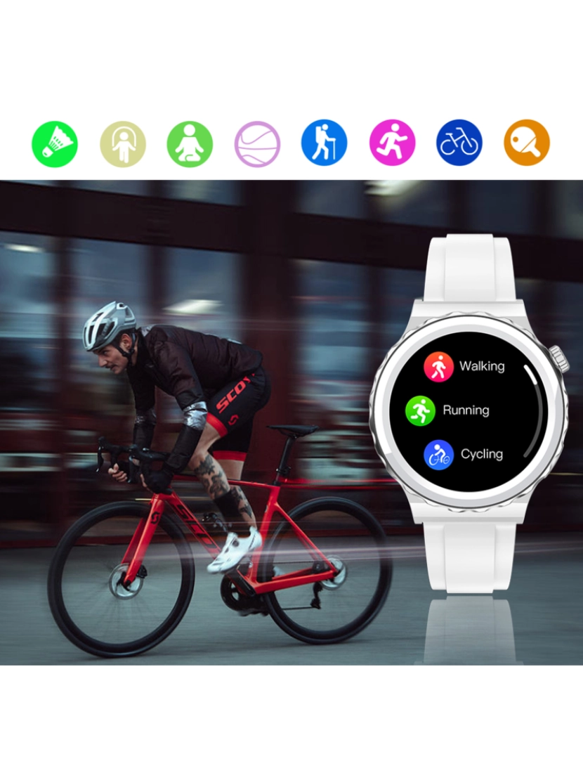 imagem de DAM. Smartwatch E23 com monitor de pressão arterial e O2. 15 modos esportivos, NFC.5