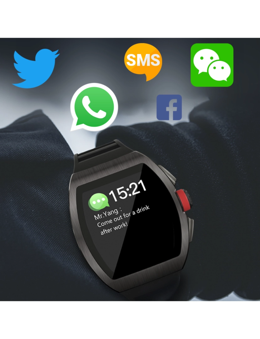 imagem de DAM. Smartwatch M2 com pressão arterial, monitor cardíaco, 10 modos multiesportivos. Notificações de aplicativo.3