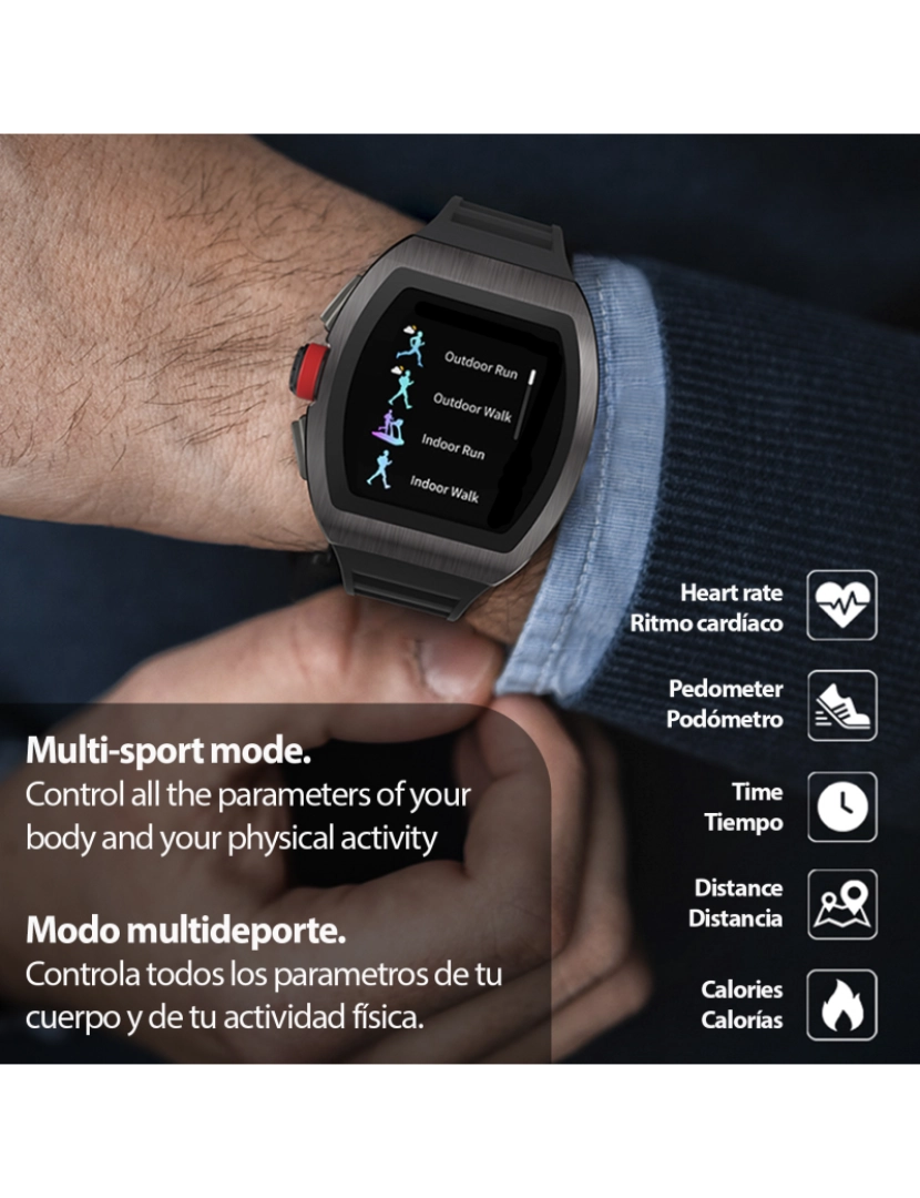 imagem de DAM. Smartwatch M2 com pressão arterial, monitor cardíaco, 10 modos multiesportivos. Notificações de aplicativo.4